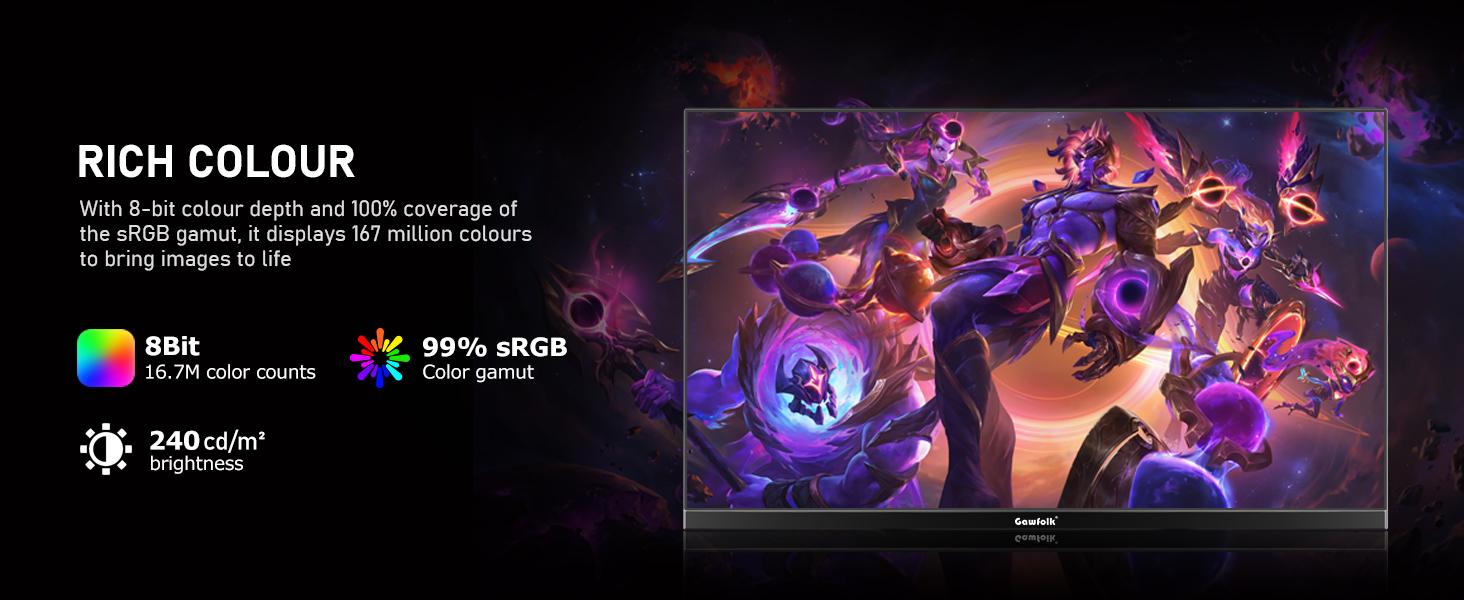 24.5 Inch 200Hz FHD Gaming Monitor | 1080p, 1ms, FreeSync, 99% sRGB, Ultra Slim Frameless Design, HDMI & DP Ports, 75x75 VESA Wall Mountable - Black