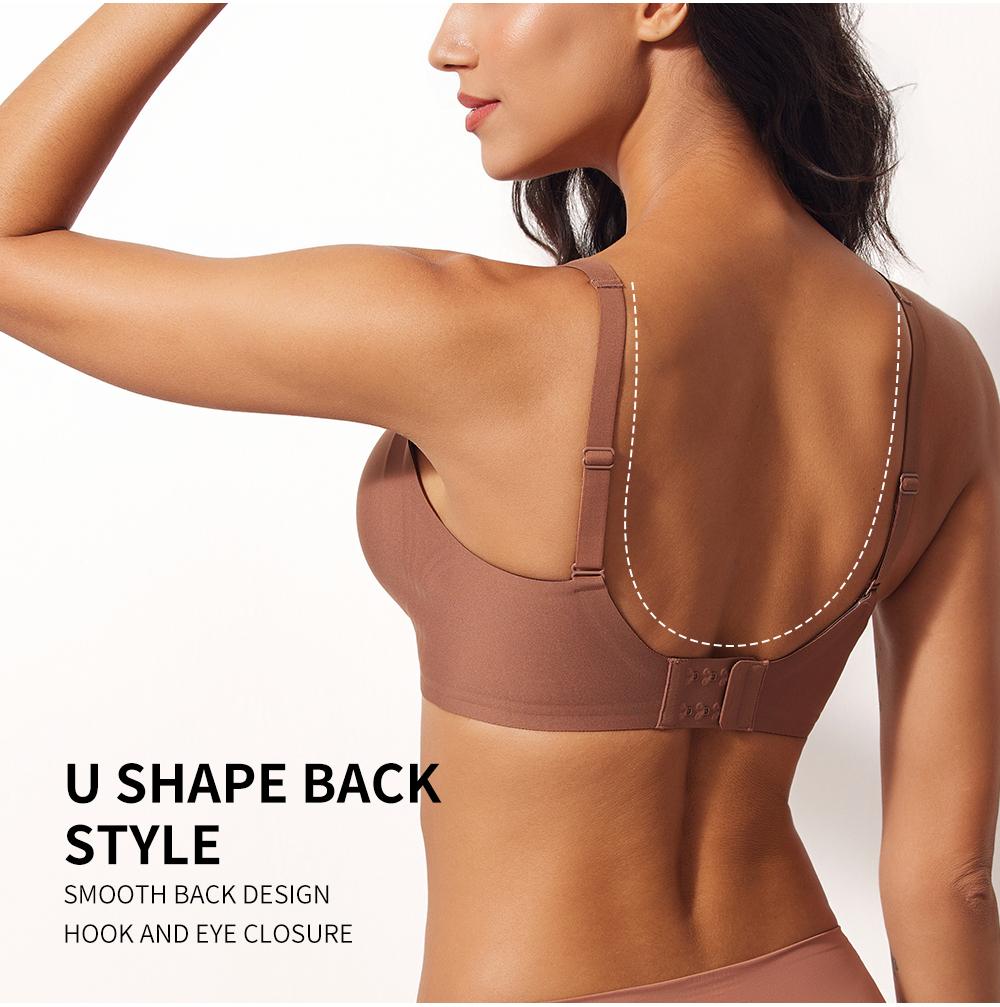 *1/2/3PCS EssElegance Wireless Women's Comfortable Push Up Bralettes Seamless Tshirts Bras Deep V Everyday Bras for All Seasons Minimalist Lingerie SpringStatements