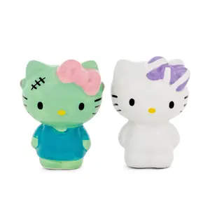 Sanrio Hello Kitty Mummy and Frankenstein Ceramic Salt and Pepper Shaker Set