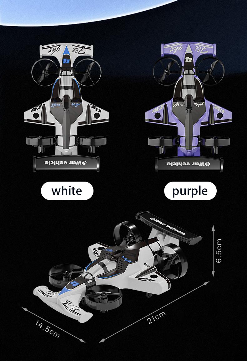 BRRRRT  Remote-controlled car and plane combo, 360-degree drift tires, land and air capable, one-touch lift, impact-resistant materials, three adjustable speeds, perfect gift for boys and girls, top choice for Christmas presents.