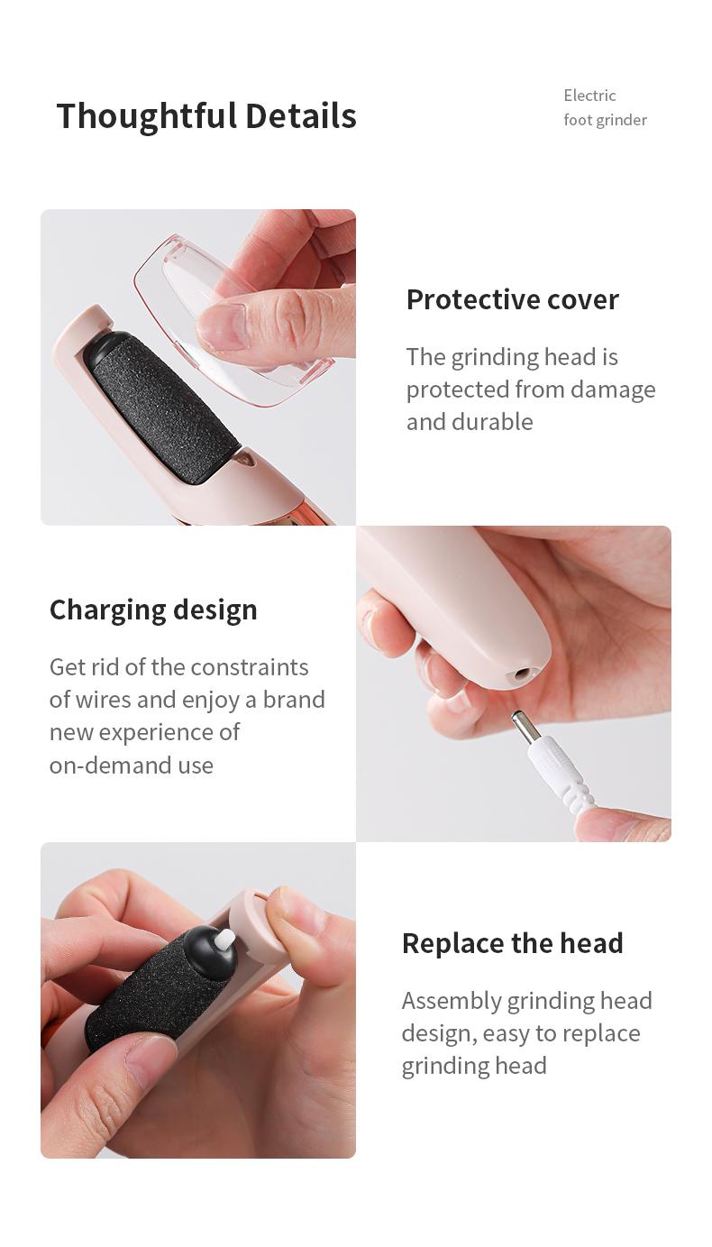 Electric Feet Callus Remover,Portable Electronic Foot File Pedicure Tools,Waterproof Foot Scrubber File,Pedi Foot Care for Dead,Hard Cracked Dry Skin Manicure Nail Nail Care Cutics Nail Art