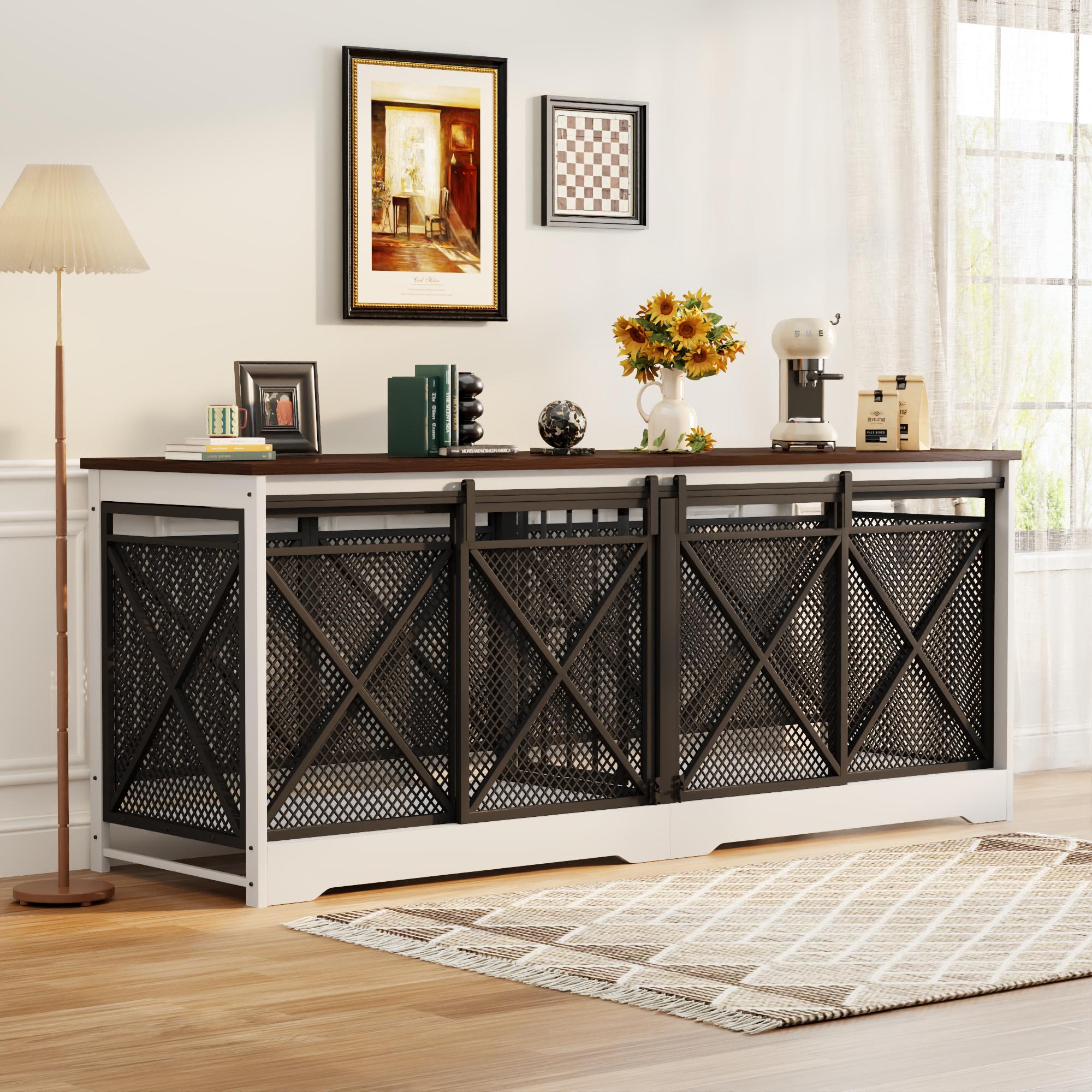 [LIVE] COZPAW Large Dog Crate Furniture | 48/52/71/78/86Inch  Wooden Kennel for Extra-Large Dogs | Heavy-Duty Indoor Wire Crate  dogcages dog kennel lockable wheel