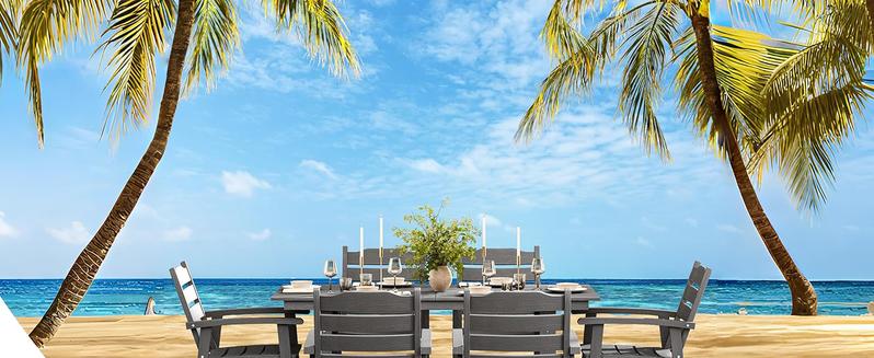 Gizoon 7 Piece HIPS Patio Furniture Set, Dining Table and Chairs for 6, Outdoor Dining Table Sets with Umbrella Hole, Patio Dining Set for Garden, Backyard, Lawn, Grey