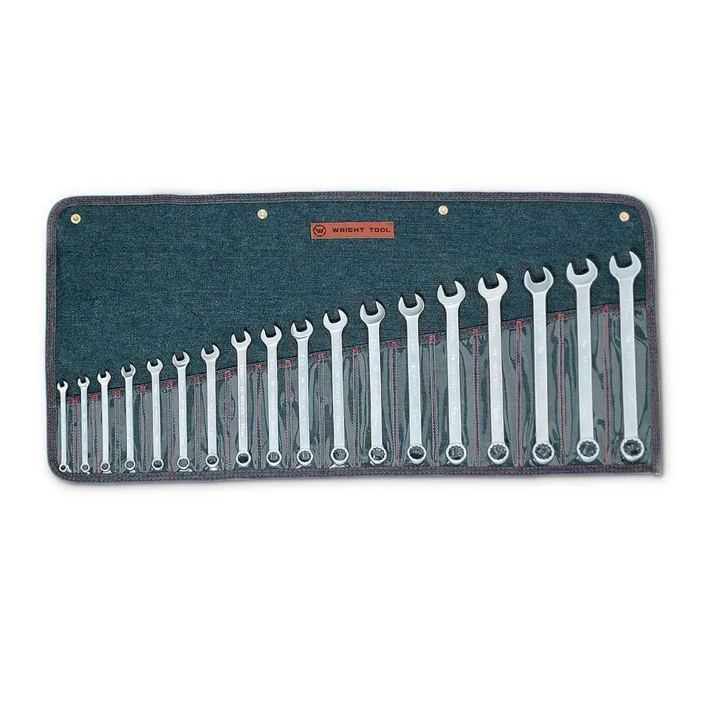 Wright Tool 758 Combination Wrench 18 Piece Set 12 Point 7mm - 24mm
