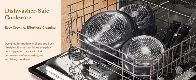 【New product deal】 SODAY 15pcs Kitchen Cookware SetsNon-toxic Healthy Nonstick Kitchen Cooking Set with, Frying Pans,,Kitchenware,Healthy Non Stick RV Cookware Set Detachable Handle,Oven Safe & PFOA Fre