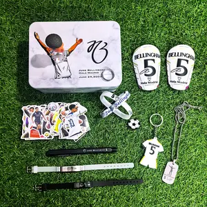 Jude Gift Bundle (1 Gift Box, 50 Stickers, 1 Figure, 1 Pen, 1 Necklace, 1 Ring, 1 Pair of Mini Shin Guards(10cm*6cm), 1 brooch,4 Wristbands