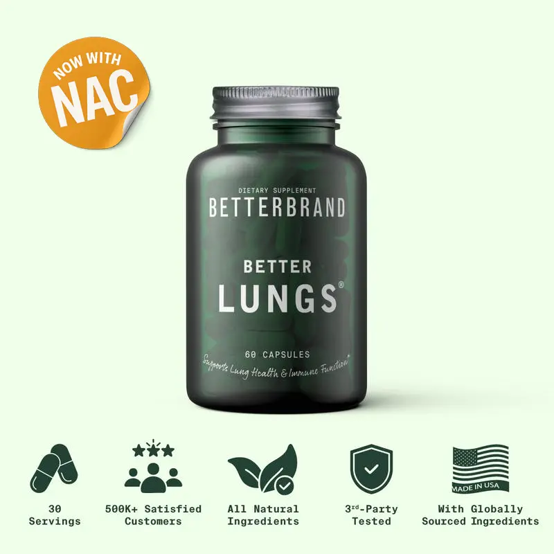 Betterbrand Mullein Mucus Detox Capsules with NAC (60 Capsules) | Vitamin D, Elderberry, Ginseng, Mullein, and Reishi Mushroom | for Lung Health, Allergy, Sinus, and Mucus Relief