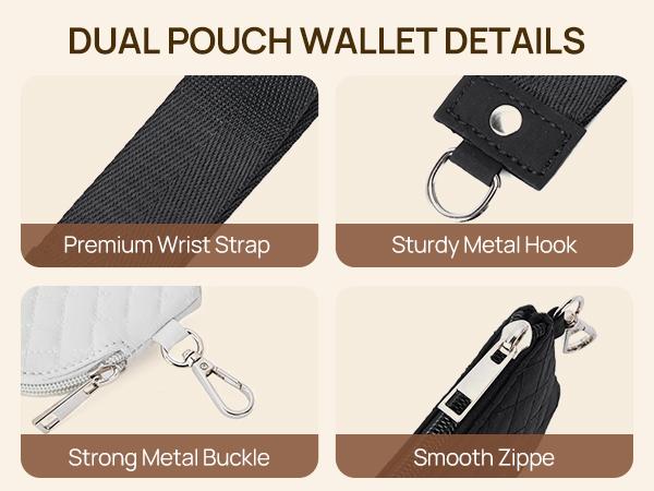 Telena Valentine's Day gift  Mini Zip Around Wristlet Wallets for Women Coin Purse Wristlet Keychain Dual Pouch Wallet Wristlet Gift Women's small wallet  gift for her