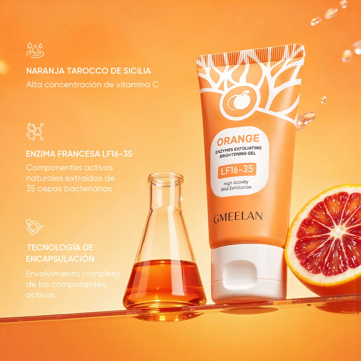 【New】Orange Scented Exfoliator Clear Gel LF16-35 - Gentle Exfoliation for Face & Body
