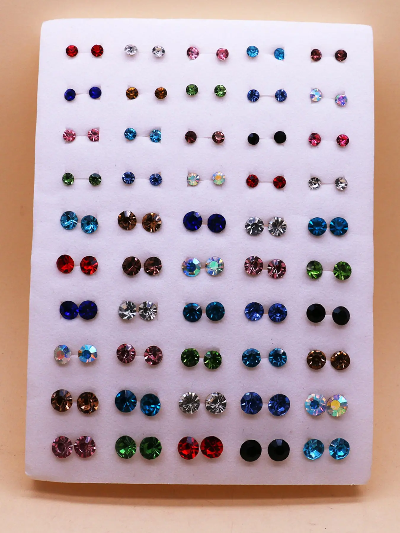 100pcs Colorful Rhinestone Stud Earrings, Sparkling Ear Jewelry, Earring Set, Hypoallergenic Plastic Resin, Back Clasp, Ideal for Sensitive Ears, Party Gift