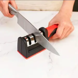 3 Stage Portable Knife Sharpener Sharpening Tool, Anti-slip,Easy To Repair,Restore and Polish Blades
