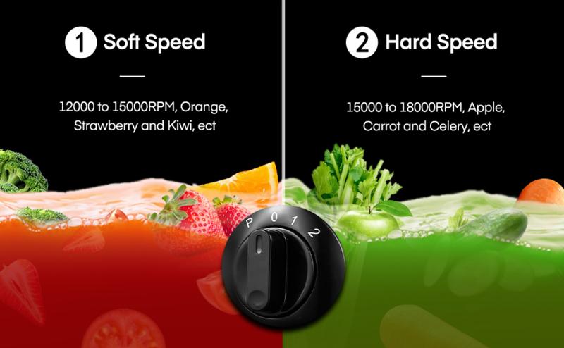 Aiheal Juicer Machine with 3-Speed Centrifugal Juicer, 3 Inch Wide Mouth Feed Chute, Cleaning Brush, and Recipe BPA-Free