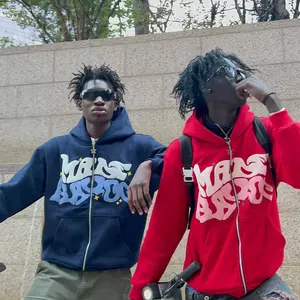 New Fashion Trend Gothic Printed Zipper Hoodie Men Street Hip Hop Retro Joker Sweatshirt Couple Casual Loose Hoodie