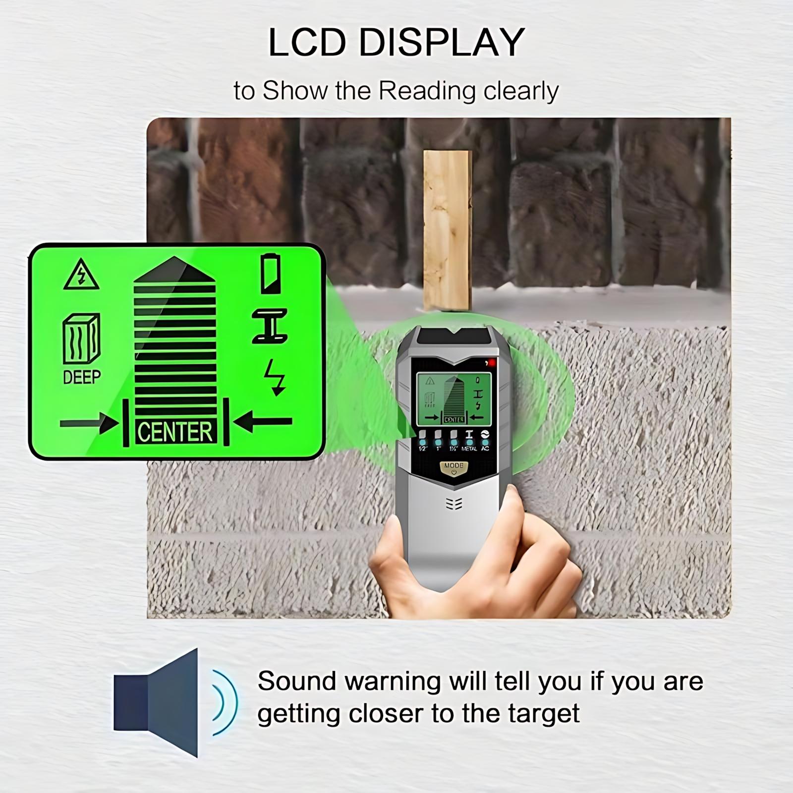 Multifunction Wall Stud Detector With LCD Screen Shows Screw Positions Metal Wood Beam Scanner Accurate Measuring Instrument Perfect For Home Upgrade And Precise Detection