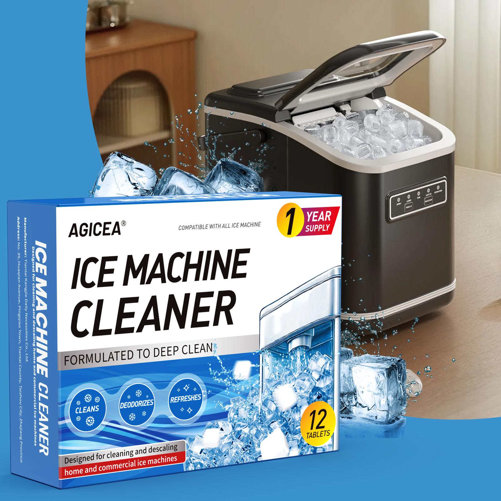 12pcs Ice Machine Cleaner, kitchen safety descaling cleaning tablets, compatible with all types of ice makers cleaners, household