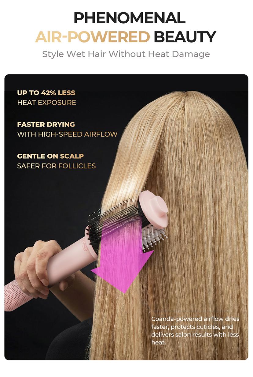 TYMO AIRBEAM 3.0 High-Speed Hair Dryer Brush for Frizz-Free Blowouts with Smoothing Comb and Ionic Technology, Gift Box Ready Personal Care Appliance; Blow Dryer with a Comb