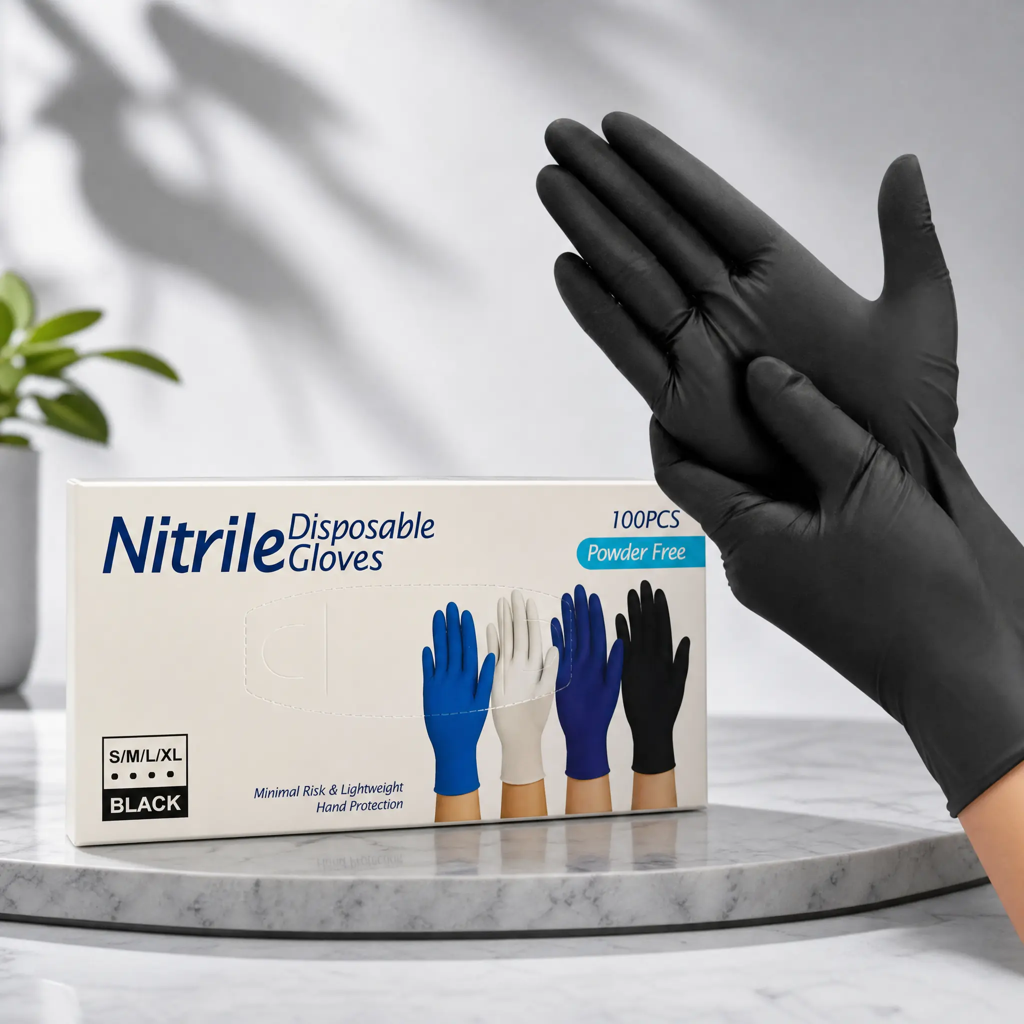 100pcs Heavy-Duty Nitrile Cleaning Gloves - Extra Duty, Non-Medical, Latex-Free, Odor-Free, Allergy-Safe Protective Gloves for Household Bathroom Cleaning, Permanent Makeup