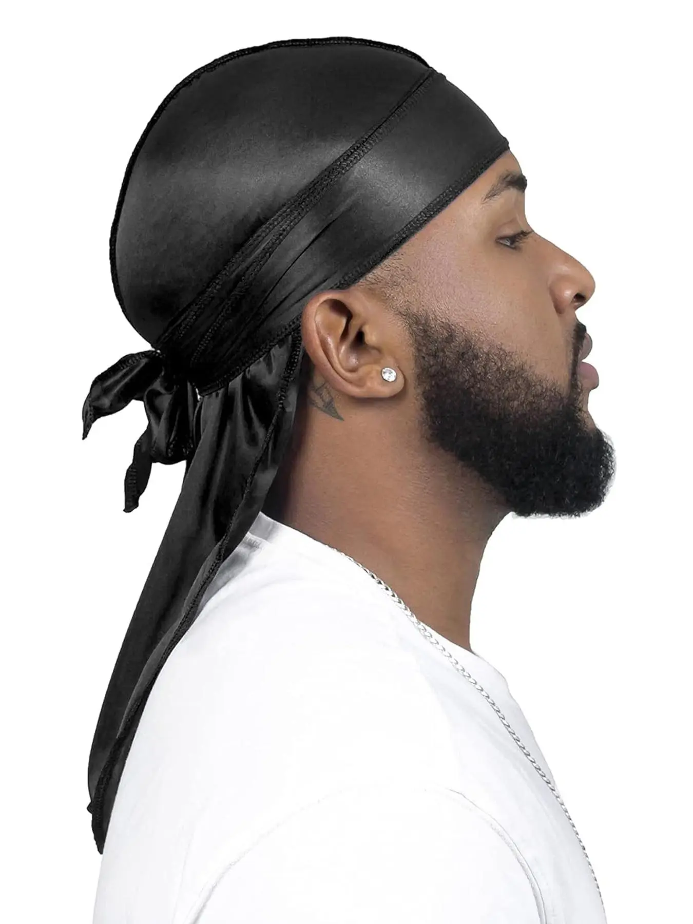 Men's Solid Color Durag, Casual Comfortable Soft Breathable Outdoor Sports Daily Durag, Scarf Head Wrap, Headscarf, Scarf for Hair, Fashion Accessories for Men