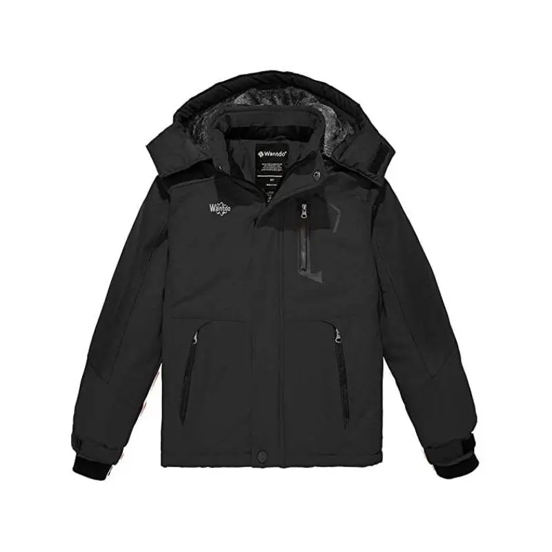 Kids' Fleece Ski Jacket Waterproof Raincoats Hooded Winter Outwear