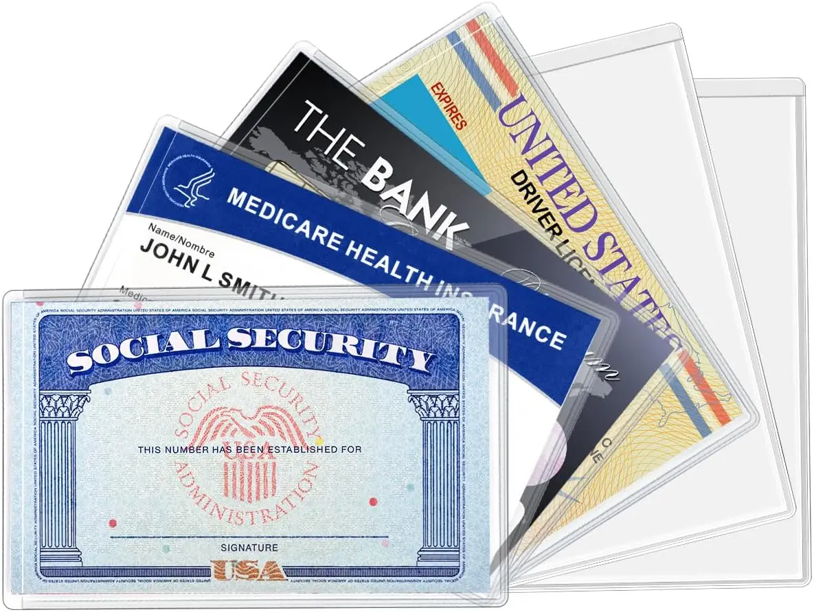 MaxGear Medicare Card Holder Protector Sleeves, 12 Mil Clear PVC Social Security Card Protector, Water-Resistant Sleeves for Medical ID, Credit & Business Cards