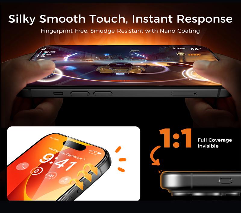 One Fish Screen Protector 2 Pack for iPhone & Samsung Privacy Protection  Dust Free Crystal Clear  Scratch-Resistant