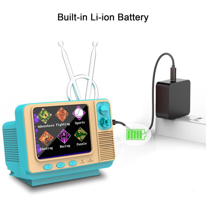 GV300S Retro Games Console with 308 Classic FC Games 3.0" TFT Screen Handheld Controller TV Support Rechargeable Battery Ideal Gift for Kids Adults built-in classic game