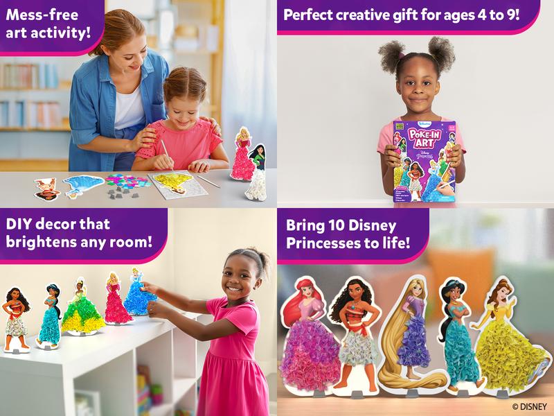 Skillmatics Poke-in Art - Mess-Free Fun for Kids, DIY Wood Craft Kits, Creative Christmas Gifts for Girls Ages 4 to 9