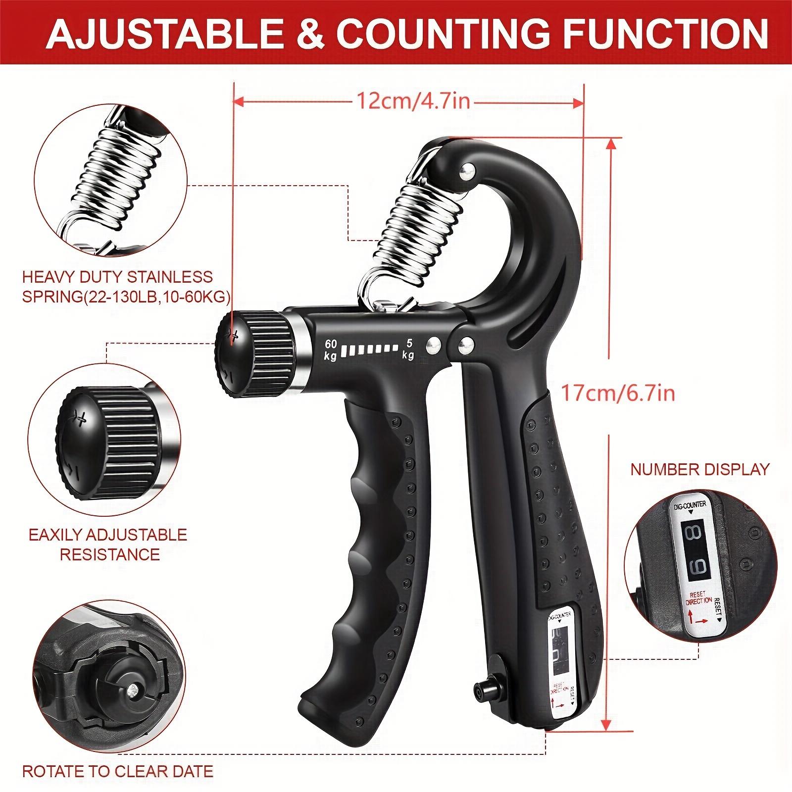 Grip Strength Trainer(5pcs) - Adjustable Forearm Strengthener, Finger Exerciser, Finger Stretcher, Forearm Workout Ring And Hand Exercise Ball - Grip Strengthener And Extensor Trainer for Any Sizes Hand & Finger