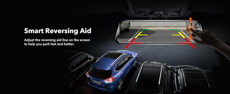 WOLFBOX G930 10'' Rear View Mirror Camera with 5.8GHz WiFi 4K UHD Dash Cam Front & Rear with WDR Touch Screen Backup Camera Parking Monitor Reverse Assist Includes 64GB Card GPS Automotive Dashcam TikTokShopHolidayHaul