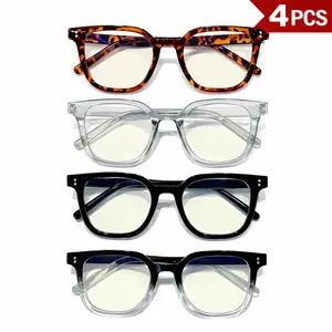 4-Piece Blue Light Blocking Glasses for Women | Lightweight PC Frame | Anti-Glare Eye Strain Relief