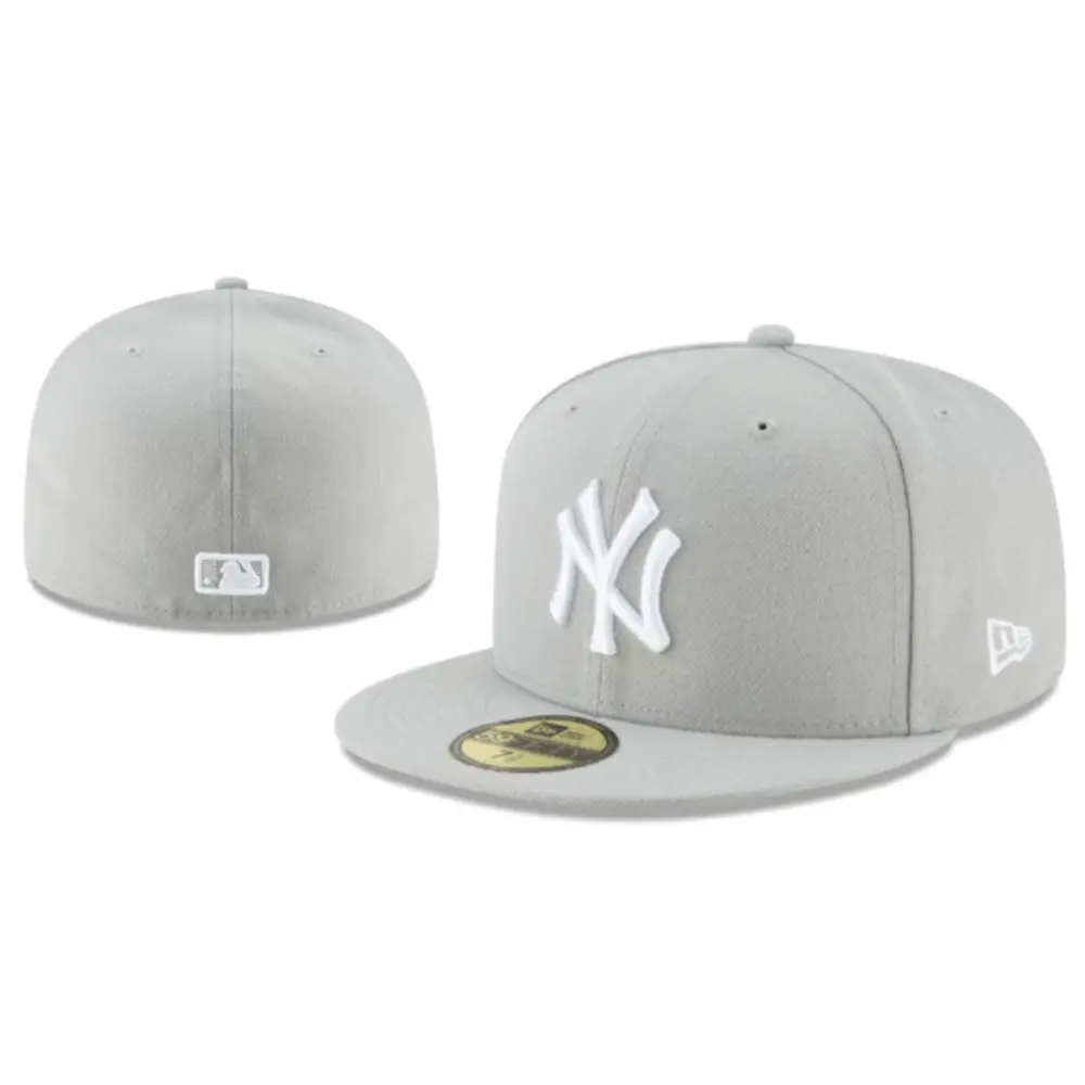 Embroidered Letter Fitted Baseball Cap Flat Brim Streetwear Hat