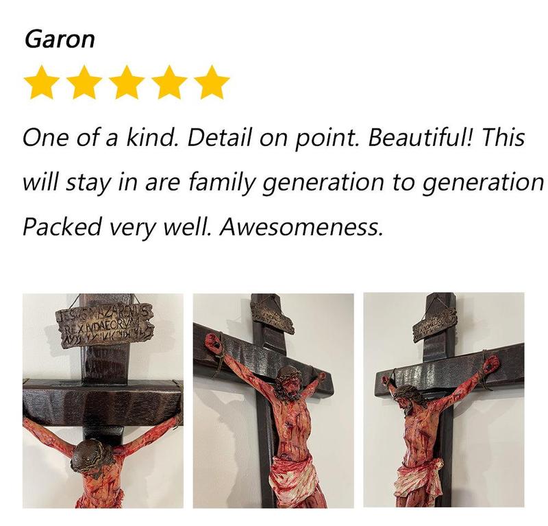 Fr.Chi-Cert Handcrafted Realistic Crucifix Christ in Resin Religious Ornament for Home Decoration Wall Art Decor