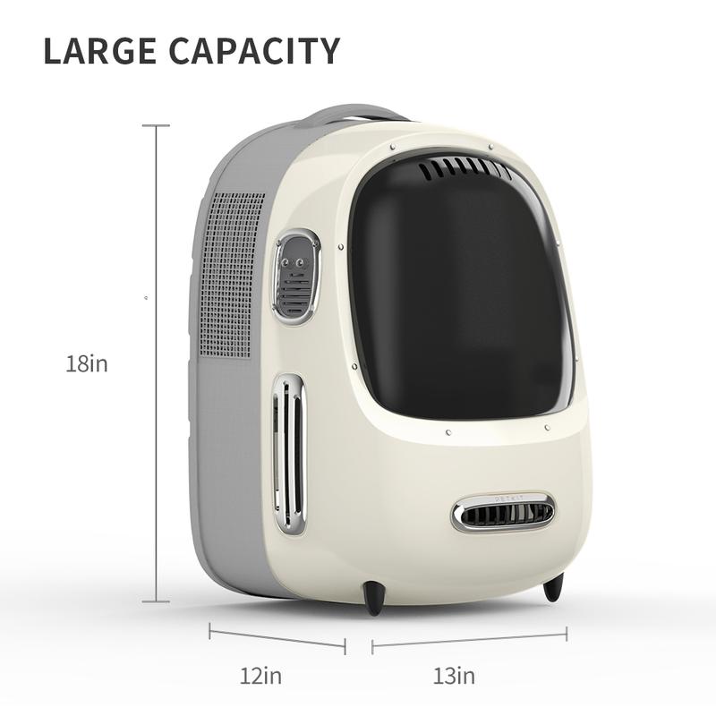 PETKIT BREEZY 2 Cat Backpack Carrier, Airline-Approved Smart Pet Backpack Carrier with Inbuilt Fan & Light, Detachable Bubble for Small Dogs and Cats, for Travel, Hiking, Walking & Outdoor, Suitable for small and medium cats