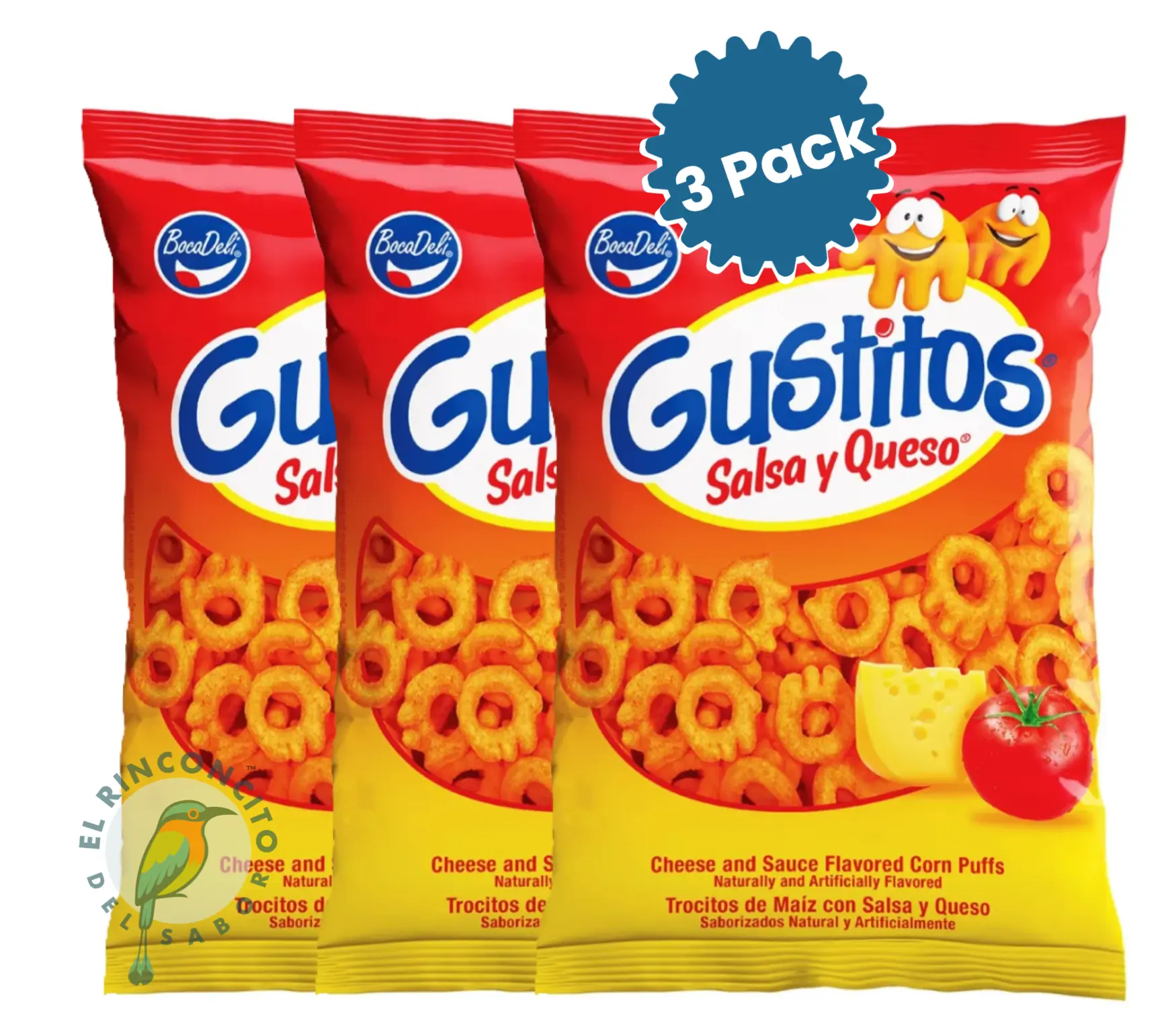 Gustitos Bocadeli Salsa y Queso Snack Pack - Flour, Wheat Base, Salty & Savory, Ambient Storage, All-Ages Cheese-Focused Crisp Snack