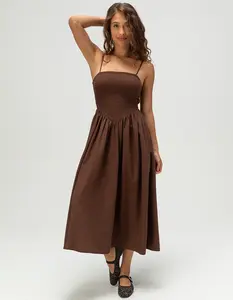 PATRONS OF PEACE Smocked Womens Midi Dress