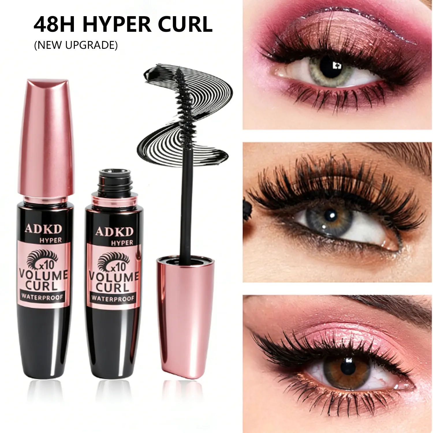 4D Silk Fiber Lash Mascara, Volumizing Lengthening Thickening Eye Makeup Smudge Proof Waterproof Long Lasting No Clump LashHypoallergenic for Sensitive Eyes, Volumizing, Lengthening, & Defining Mascara - Smudge‑Proof & Flake‑Proof Wear, Buildable Formula