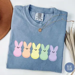 Comfort Colors Peep my Shirt, Easter Bunny Peeps Shirt, Peeps, Egg Hunt Shirt, Eggs and Bunnies Shirt, Pastel Easter, Rainbow Easter, Easter Shirt