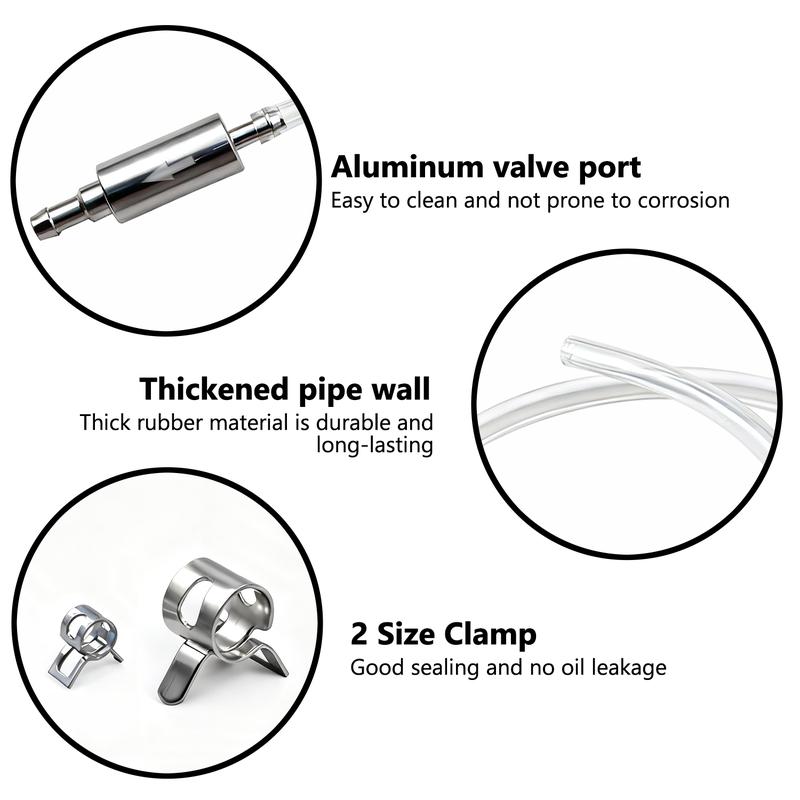 DABATR Brake Bleeder Kit,Brake Fluid Bleeder Kit Includes 2PCS Brake Bleeder Hose,2PCS One Way Check Valve,Universal Break Bleeder Kit Car Accessories for Car Motorbike Bike