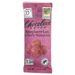 Chocolove Raspberries in Dark Chocolate, 55% Cocoa, 1.2 oz (34 g)
