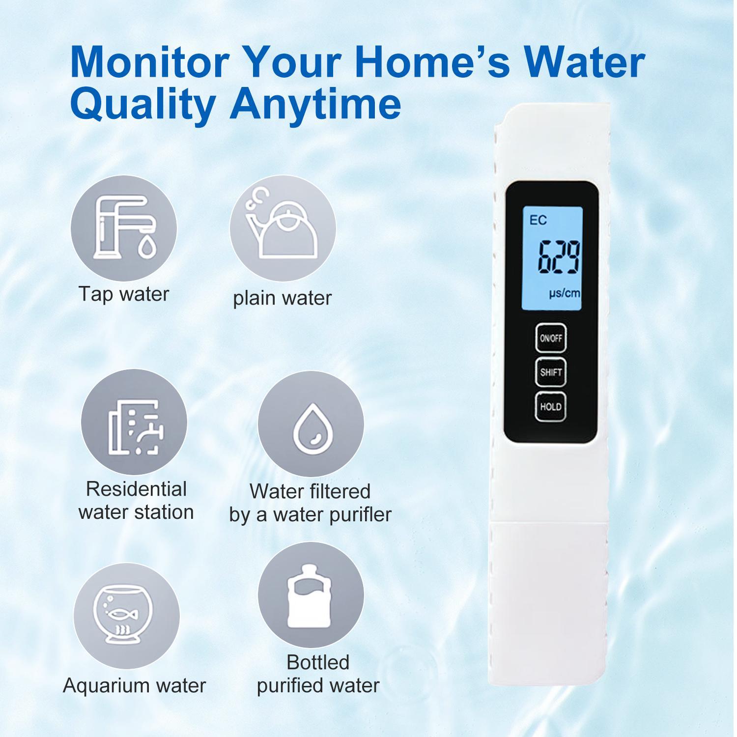 2026 4-in-1 Digital TDS Meter - TDS/EC/Temp(°C/°F) Water Tester | 0-9990ppm Range | For Drinking Water/RO/Aquarium/Pool