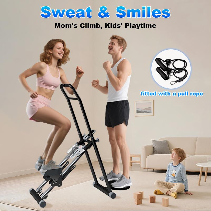 OVER SELF Vertical Climber Exercise Stair Stepper with Handlebar for Full-Body Workout Compact Cardio Climber Exercise Machine Vertical Climber for Home Gym Full Body Workout 220lbs Weight Capacity