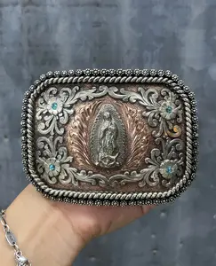 Hebilla Charra La Guadalupana Azul