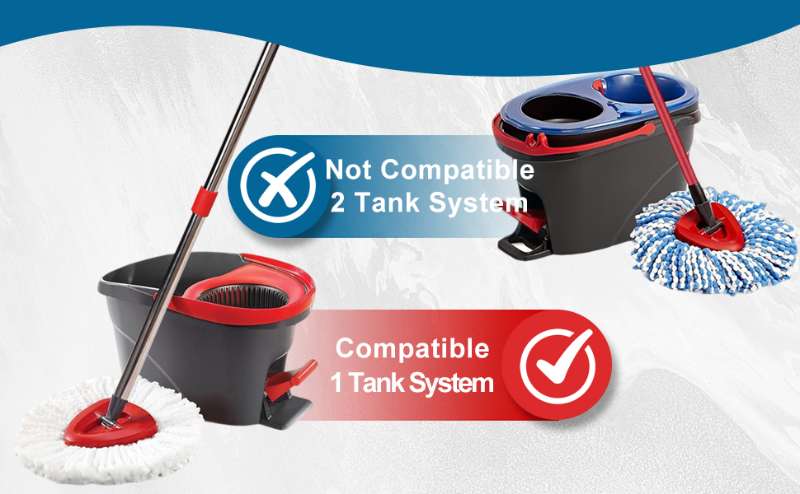 4 Pack Mop Heads Replacements, Compatible with 0 Cedar Easywring 1-Tank System Easy Wrin Spin MopsTriangle Swivel Microfiber Mops, Washable & Easy to Replace