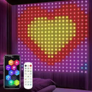 Smart RGB Curtain Lights with App & Remote Control, Music Sync, 100+ Lighting Modes, IP65 Waterproof LED Curtain String Lights for Bedroom Wall Wedding Party Home Decor