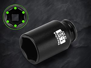 1/2" Drive Deep 6-Point Impact Socket Set, 10-Piece Deep SAE Spindle Axle Nut Impact Socket Set, Cr-Mo, 1-1/16-Inch to 1-5/8-Inch Size, Enhanced Storage Case