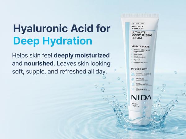 NIDA Youthful Formula Ultimate Moisturizing Cream (100mL) / Collagen, Niacinamide, Centella Asiatica, Hyaluronic Acid / Wrinkles, Dark Spots, Skincare Hydrating Daily Moisturizer Moisture Hydrate NIDA Youthful Formula Ultimate Moisturizing Cream (100mL) / Collagen, Niacinamide, Centella Asiatica, Hyaluronic Acid / Wrinkles, Dark Spots, Skincare Hydrating Daily Moisturizer Moisture Hydrate