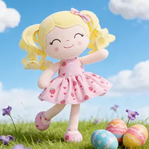 Gloveleya 12" Magic Stars Curly Hair Princess — My First Easter Personalized Keepsake & Spring Basket Stuffer for Toddler Girls 0-6, Soft Celestial Plush Doll in Midnight Blue