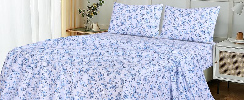 Ruvanti 100% Cotton Percale Sheet Set – Ultra Soft Hotel-Quality Bedding with Deep Pockets, Breathable, Elegant Design, Soft Touch, OEKO-TEX Certified