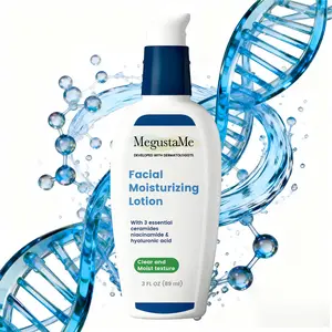 MegustaMe Facial Moisturizing Lotion Night Cream with Hyaluronic Acid & Niacinamide Ultra-Lightweight Oil-Free Formula 3 oz