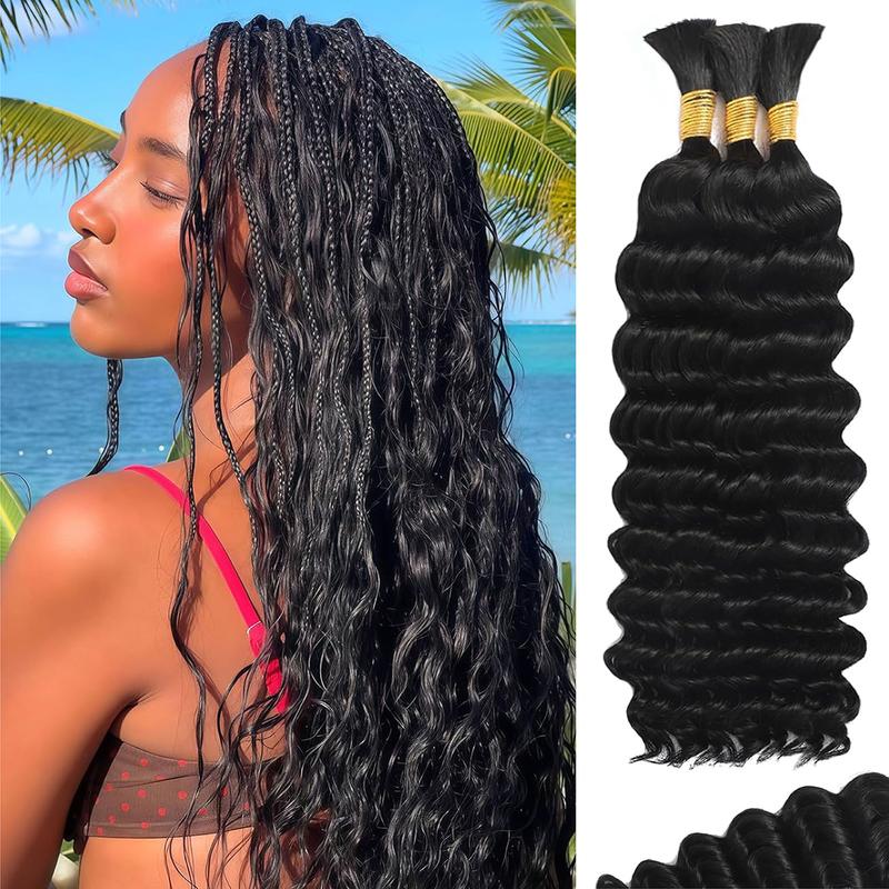 100% Real Human Hair Braiding Hair Deep Wave Bohemian Deep Wave Bulk 100% Human Braiding Hair for Boho Braids Wet and Wavy Boho Knotless Braids Hair Extensions No Weft Natural Color 100% Real Human Hair Braiding Hair Deep Wave Bohemian Deep Wave Bulk 100% Human Braiding Hair for Boho Braids Wet and Wavy Boho Knotless Braids Hair Extensions No Weft Natural Color